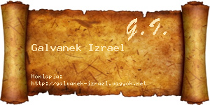 Galvanek Izrael névjegykártya